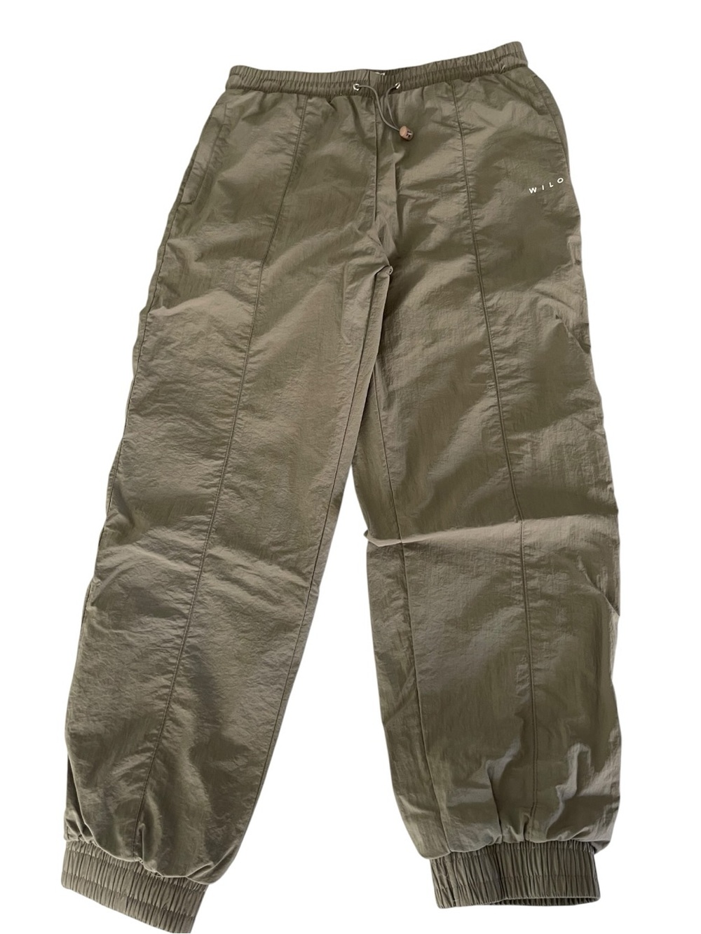 Wilo The Label Women’s Medium Olive Green Nylon Jogger Pants